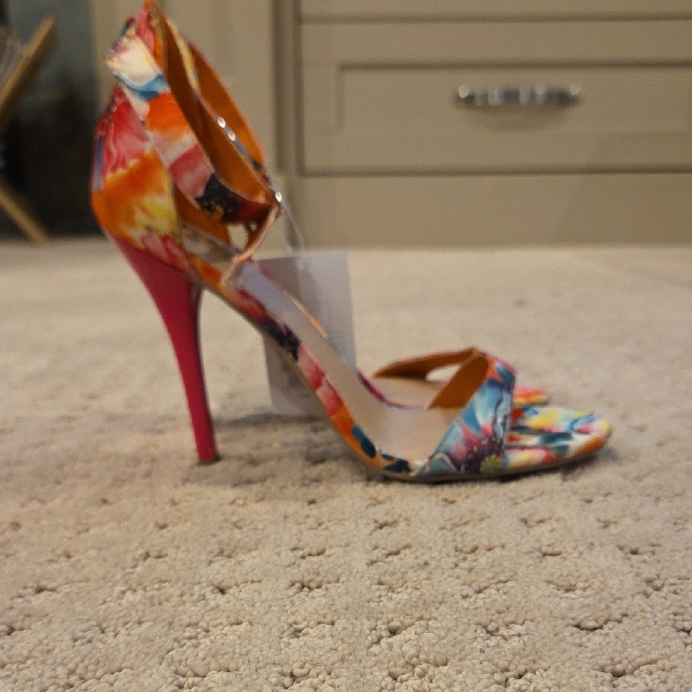 Massimo Pink and Orange Heels Vibrant Elegance
